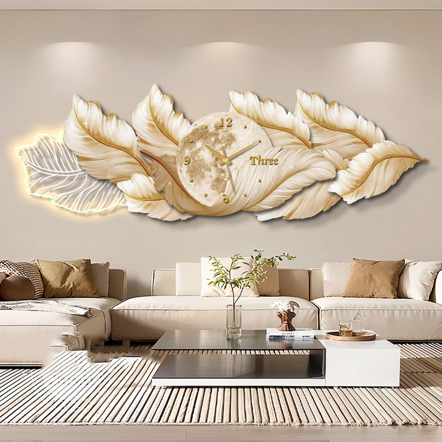 Interior Design Luxury Living Room - Big Size Digital Wall Clocks Luxury