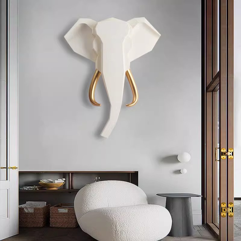 Interior Design Luxury Living Room - 2025 Geometric Elephant Sculpture - Stainless