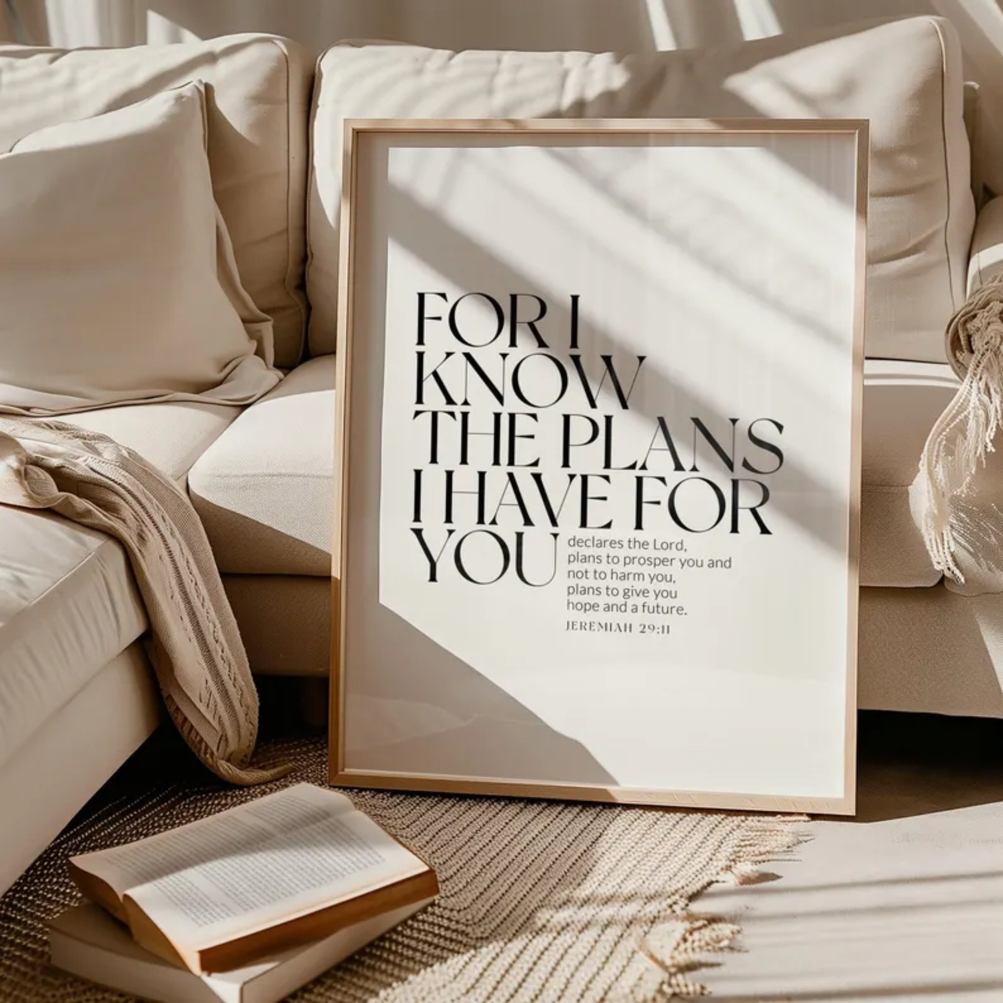 Interior Design Room - Bible Jeremiah 29:11Christian Wall Art Print