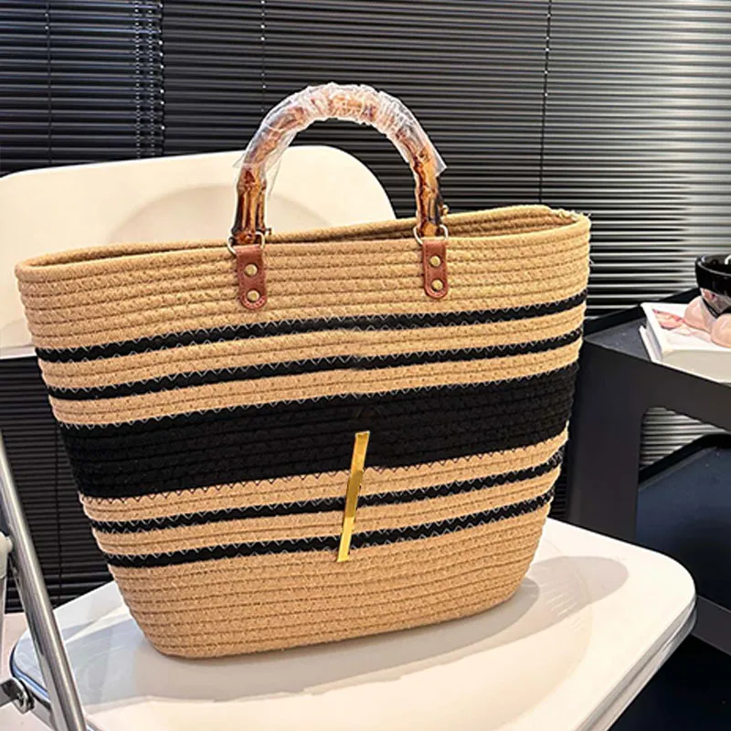 Interior Design Gold - Woven Tote Bag Designer Straw Bag
