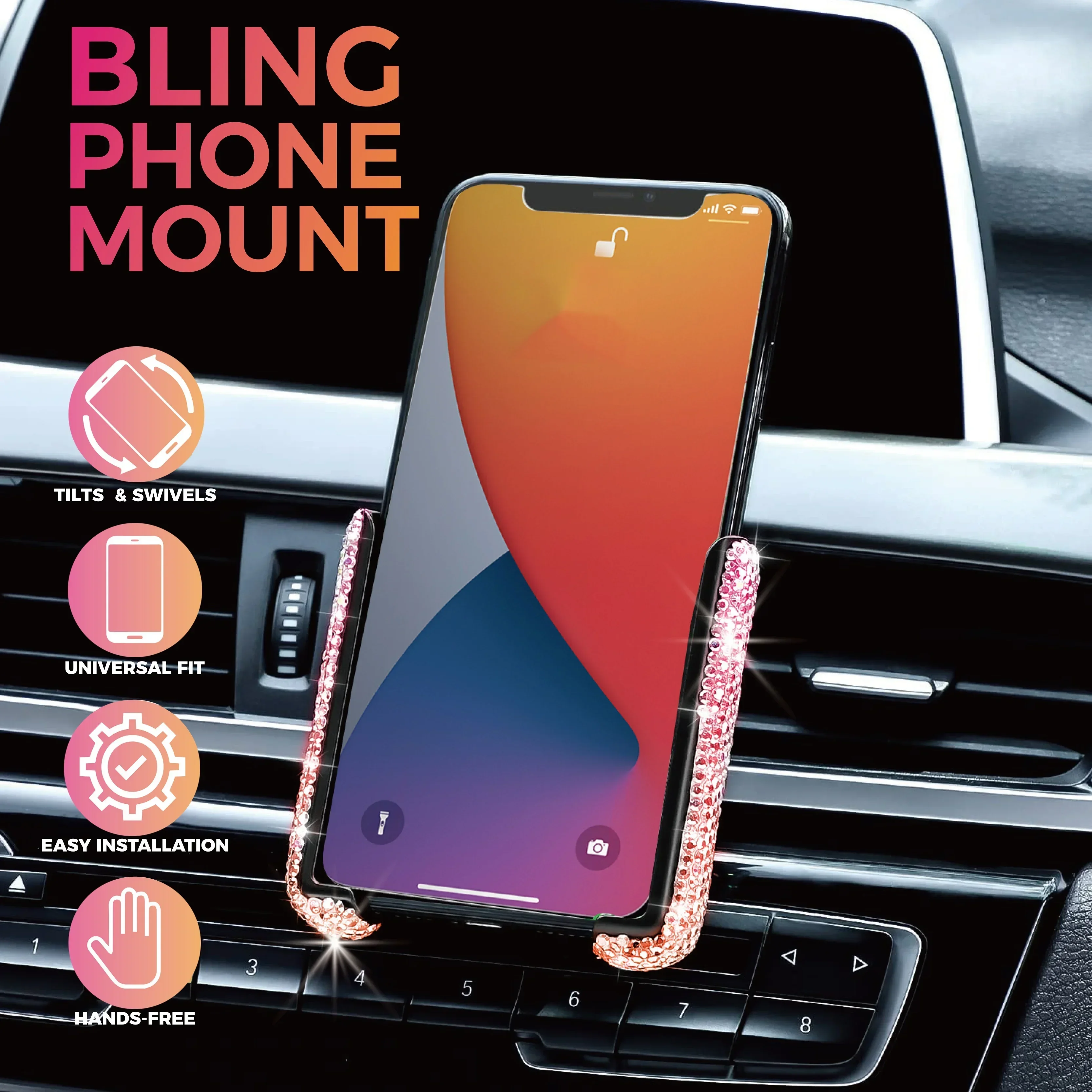 NEW Car Phone Holder Diamond C – обзор и цена Interior Design Texture