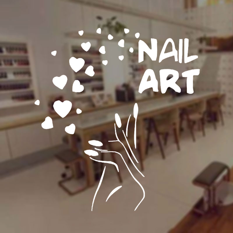 Nails Art Window Decals Love B – обзор и цена Interior Design Nail Salon