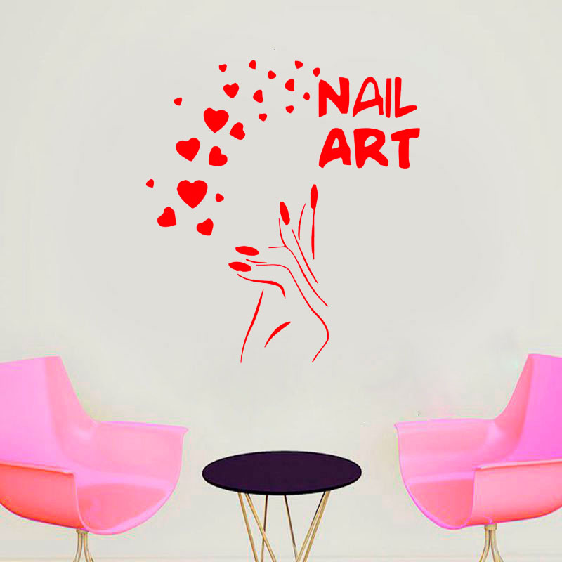 Nails Art Window Decals Love B – обзор и цена Interior Design Nail Salon