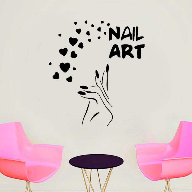 Nails Art Window Decals Love B – обзор и цена Interior Design Nail Salon
