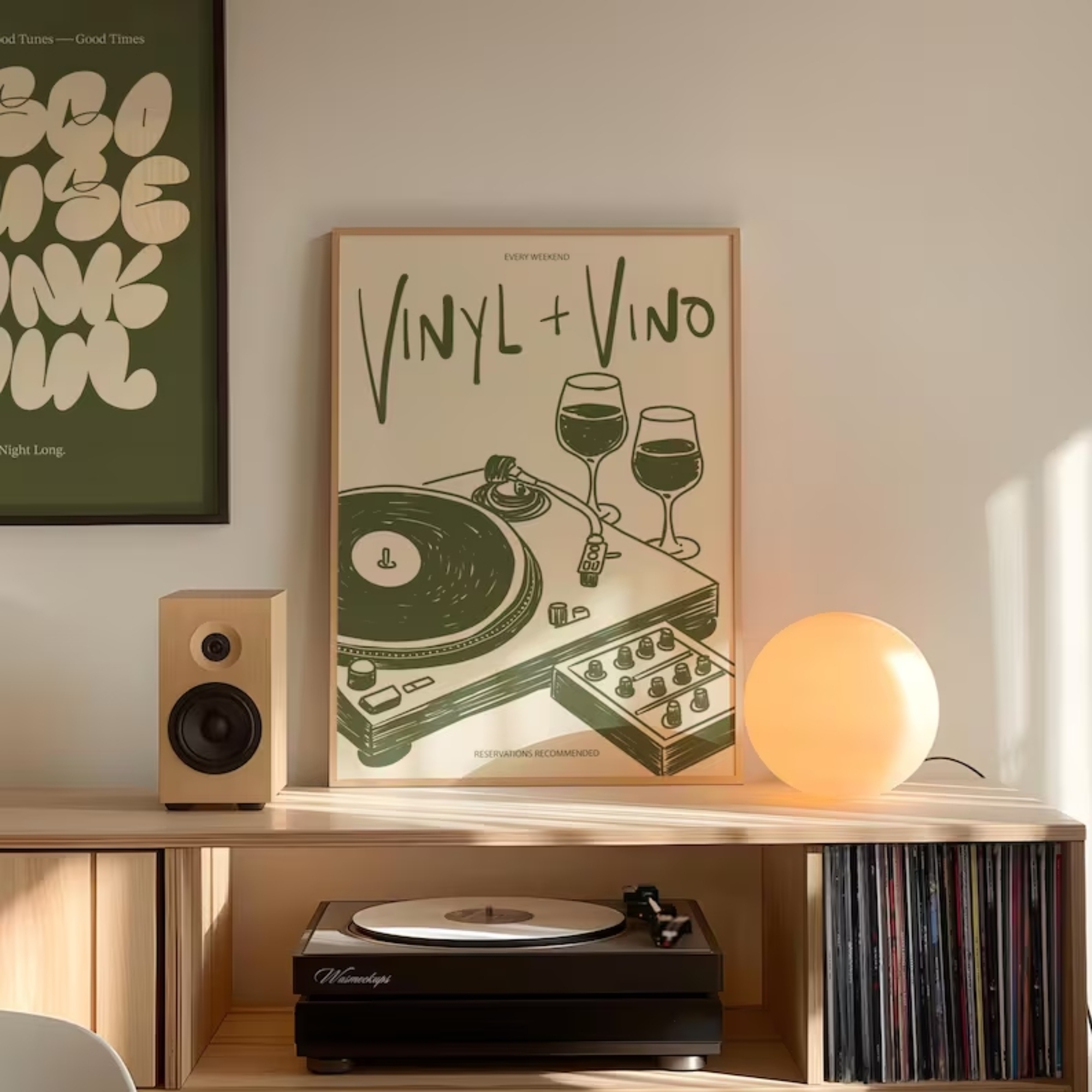 Vinyl & Vino Music Illustratio – обзор и цена Interior Design Room