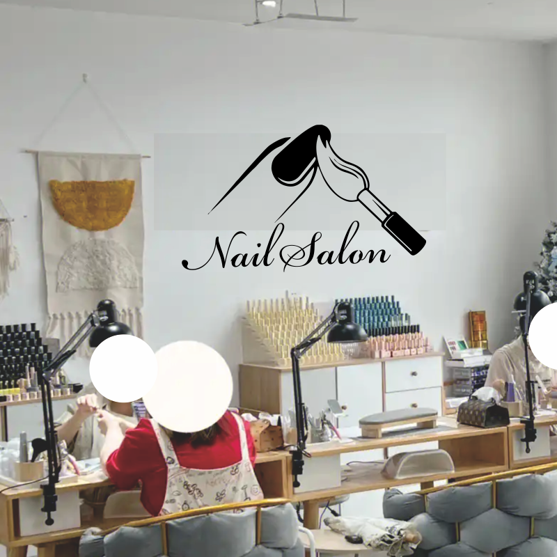 Nail Salon Shop Wall Decal Man – обзор и цена Interior Design Nail Salon