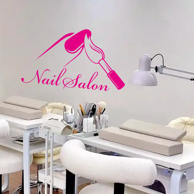 Nail Salon Shop Wall Decal Man – обзор и цена Interior Design Nail Salon